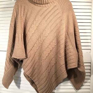 INVERNI knit turtleneck poncho sweater one size